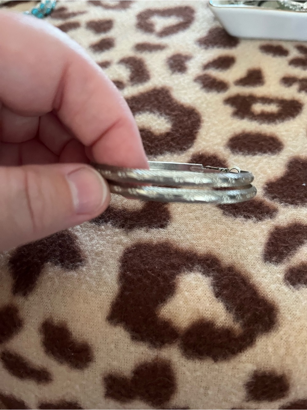 Textured Silver Hoop Earrings - Women Jewelry